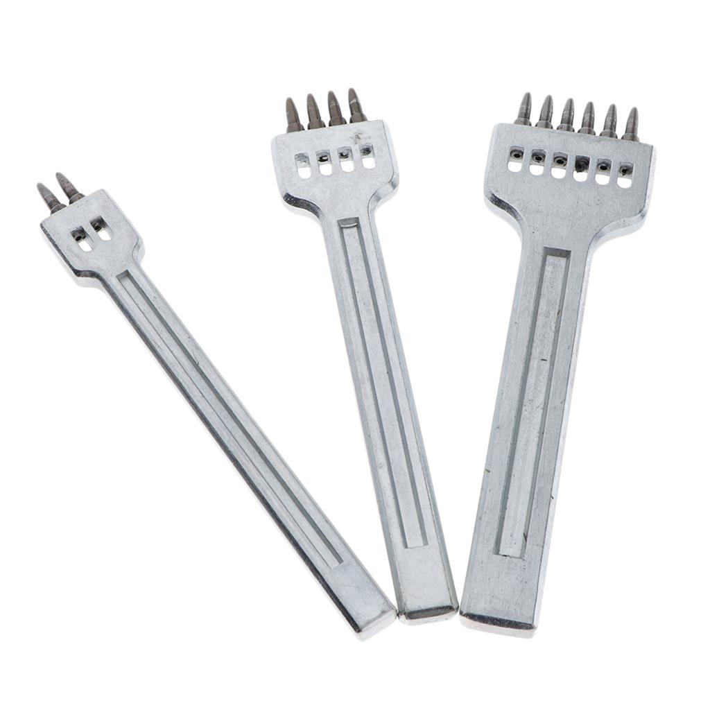 3Pcs 4mm French Style Leather Craft Hole Lacing Stitch Punch  Tool