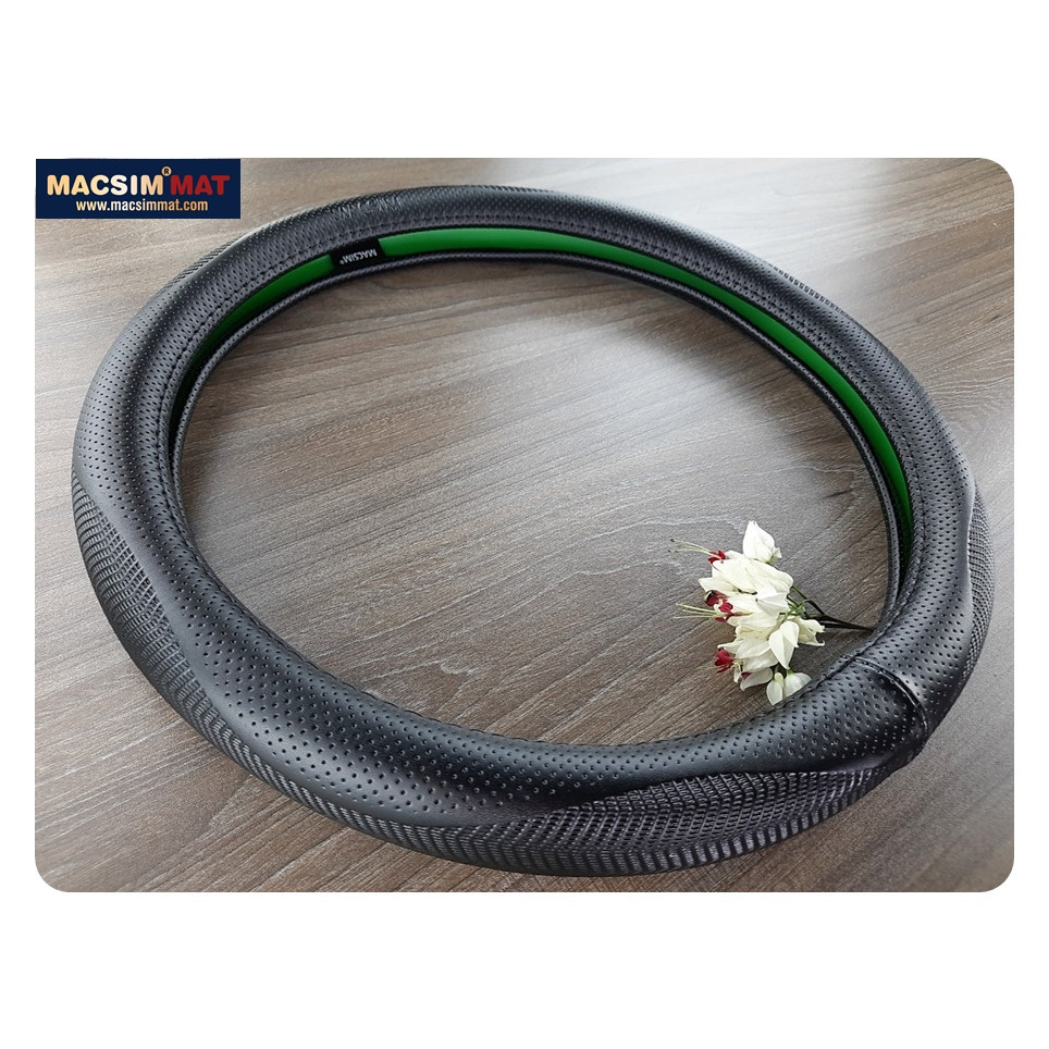 Bọc vô lăng cao cấp chất liệu da thật - Khâu tay 100% size M -  nhãn hiệu L17T Macsim mã  L17T