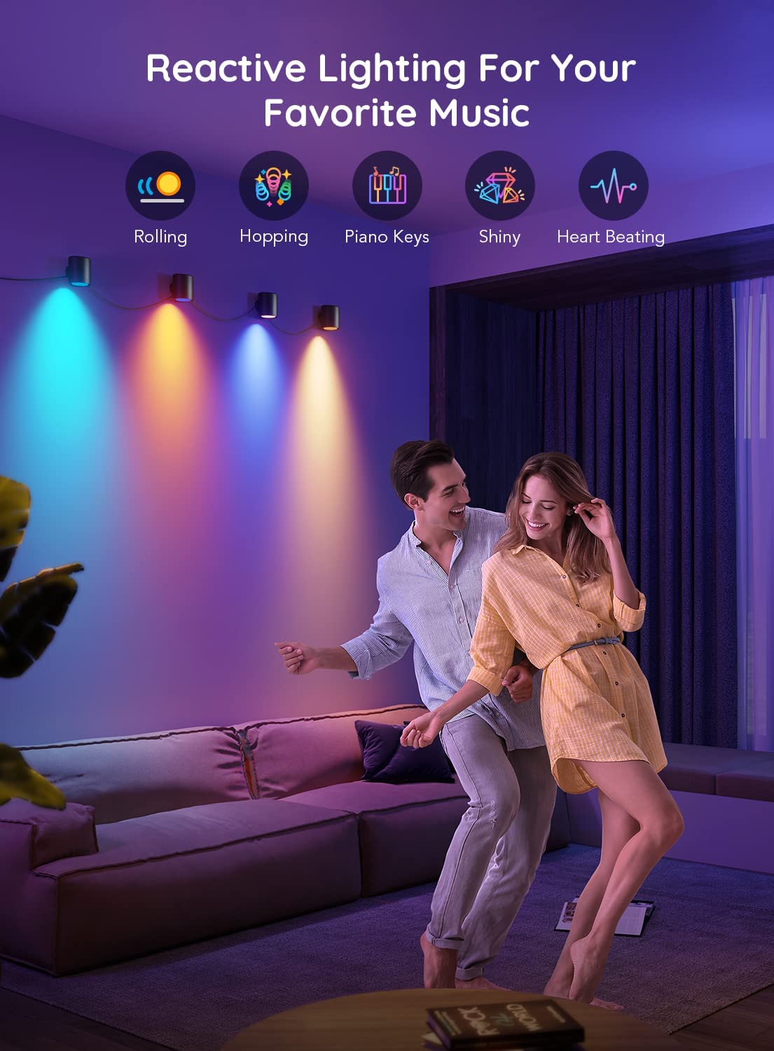 Đèn trang trí ngoài trời Govee RGBWW Smart Fixture Lights H6087 | 4 bóng LED thông minh, thiết kế hiện đại | Phù hợp để trang trí mọi không gian