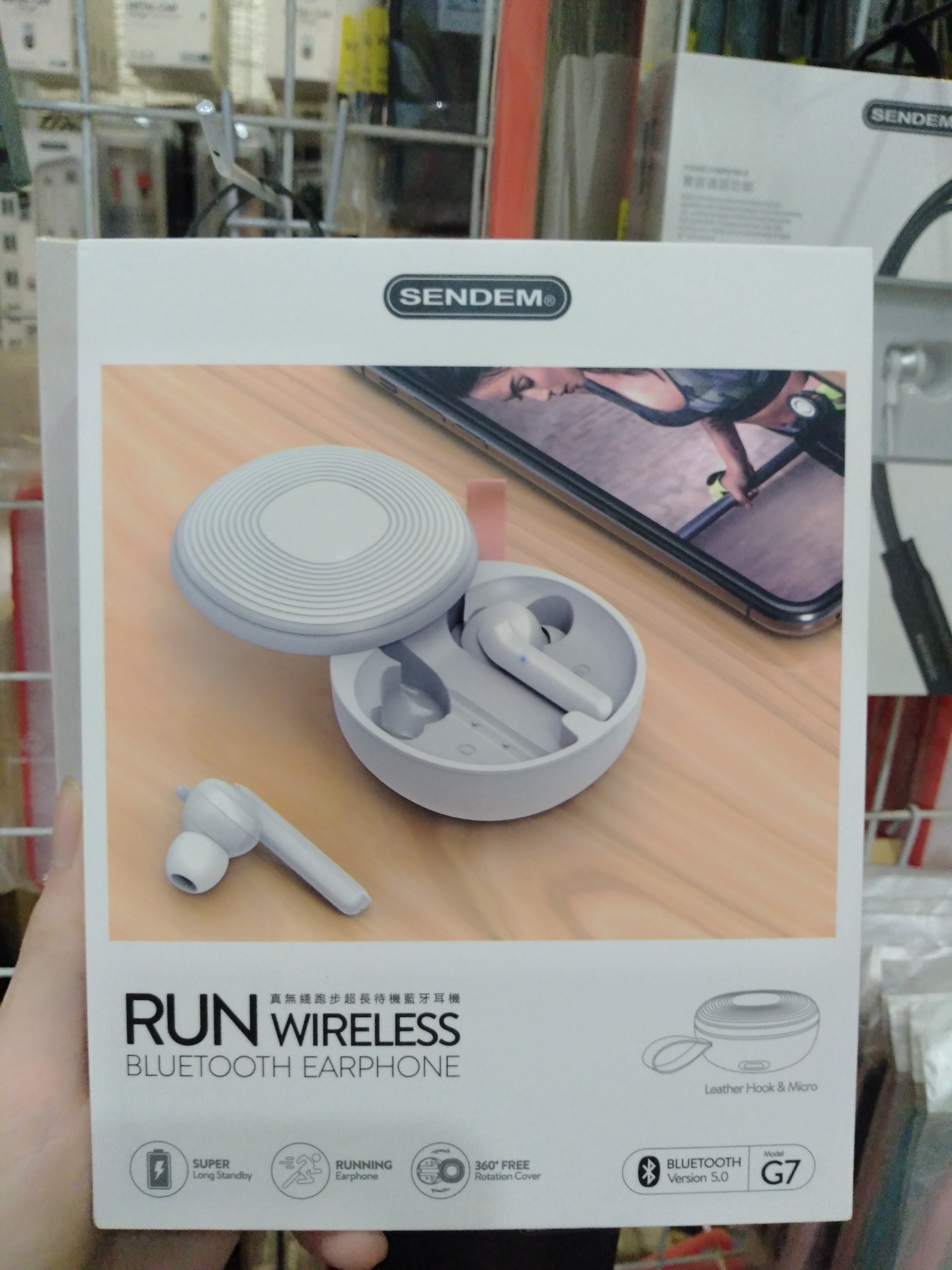 Tai nghe Bluetooth v5.0 TWS SENDEM G7 hàng cao cấp, thiết kế thể thao và đẳng cấp - Âm thanh cực đỉnh, chống ồn tốt - Hàng chính hãng