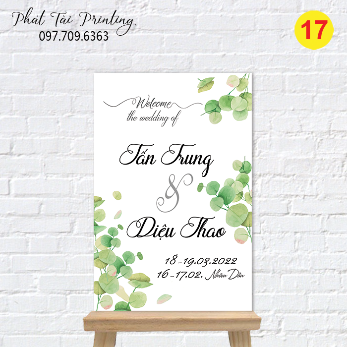 Bảng Welcome trang trí đám cưới MS 17
