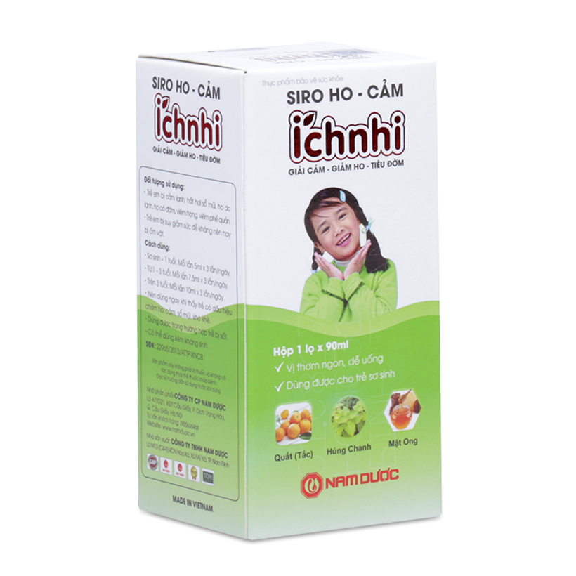 Siro Ho Cảm Ích Nhi Nam Dược hỗ trợ giải cảm, giảm ho, tiêu đờm (90ml)