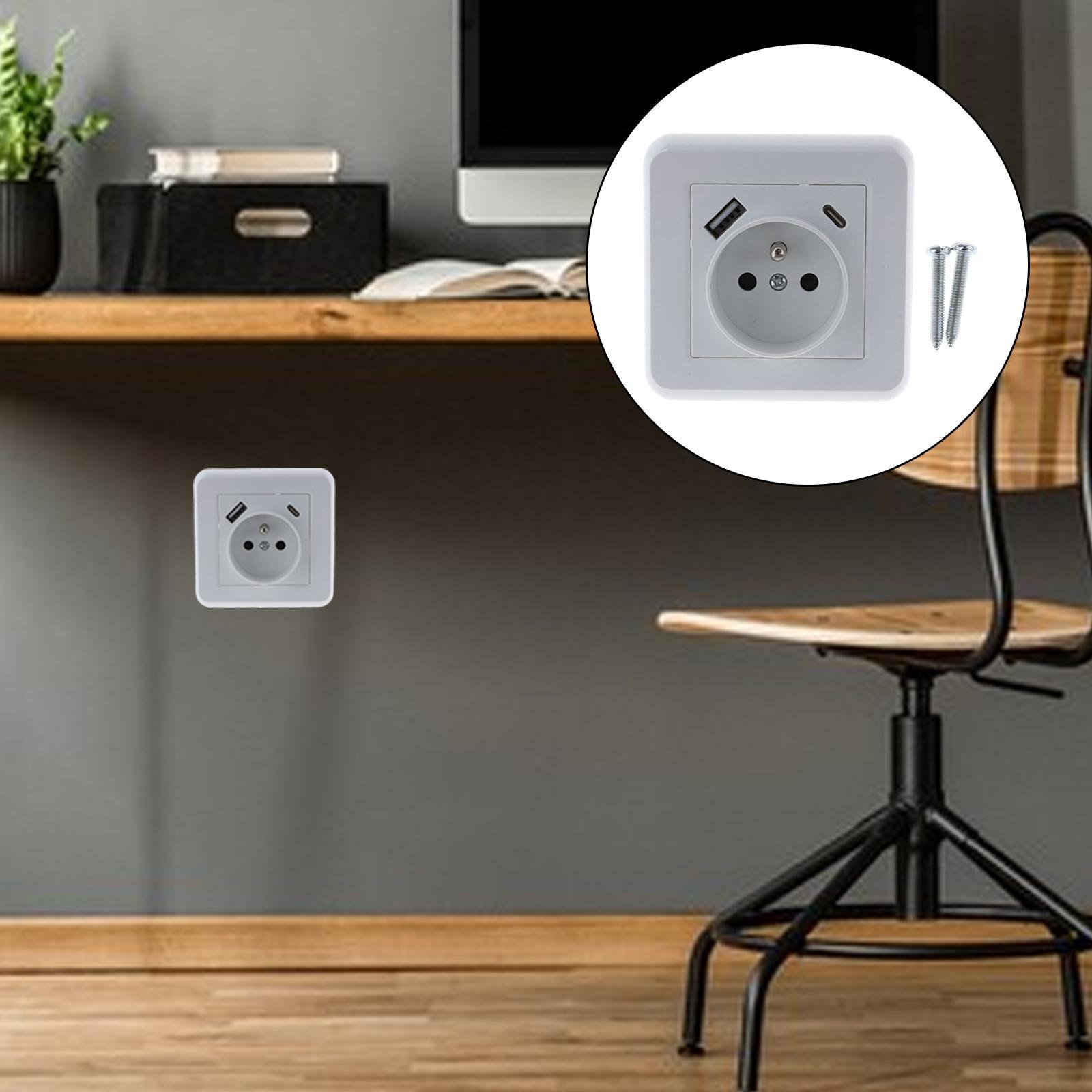 Wall Mounted Socket Square Panel European Plug Socket Widely Used for Home