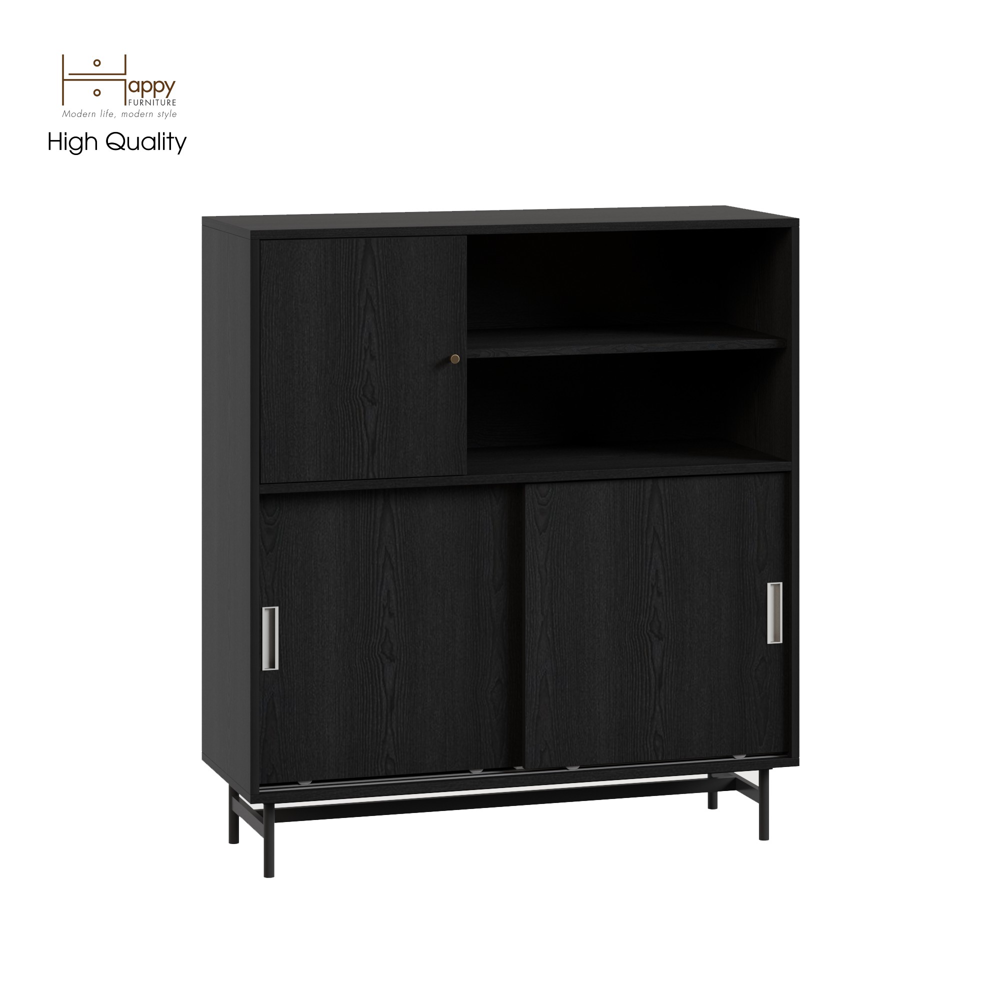 [Happy Home Furniture] LUCA, Tủ lưu trữ cánh lùa - Chân sắt, 108cm x 40cm x 120cm ( DxRxC), TCL_015