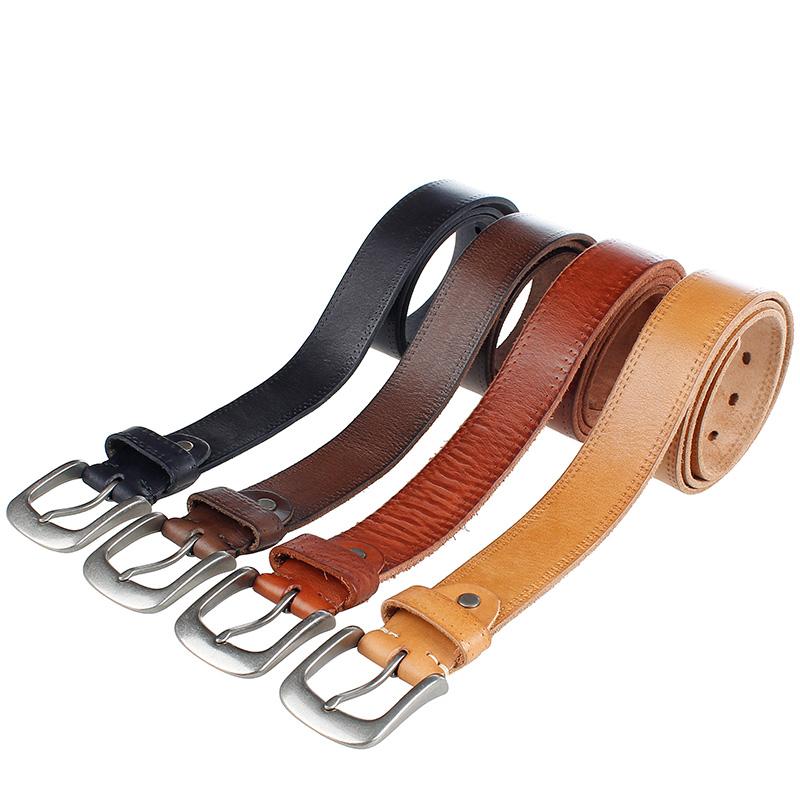 Mới Nam Dây Da Đầu Lớp Da Bò Hợp Kim Khóa Gài Thắt Lưng Phong Cách Doanh Nhân Unisex Rộng Và Hẹp Thiết Kế Sang Trọng 2021 Mới