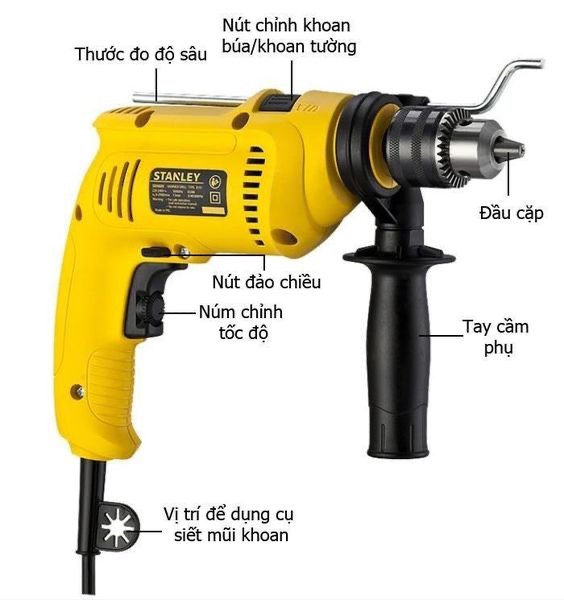 Máy khoan cầm tay 550W Stanley SDH600K-B1, Chính hãng