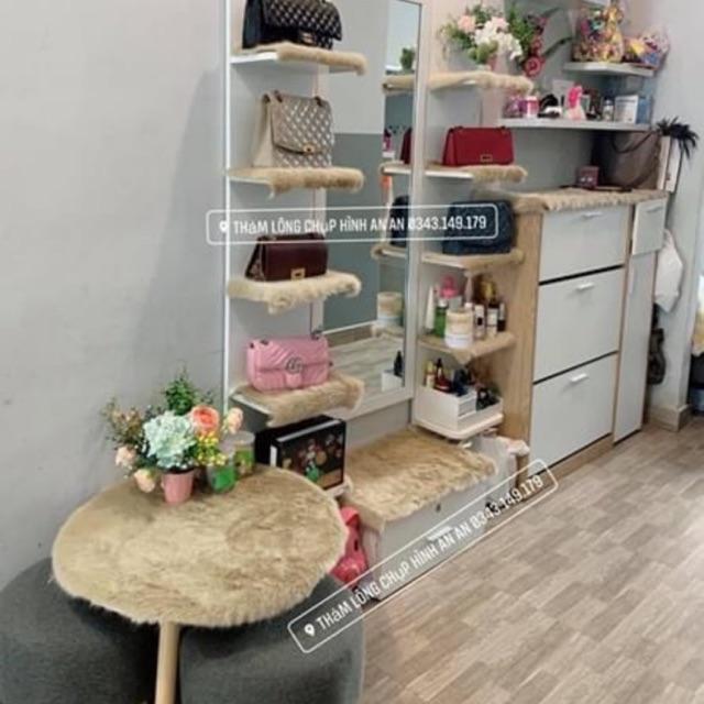 THẢM LÔNG KEM SỮA