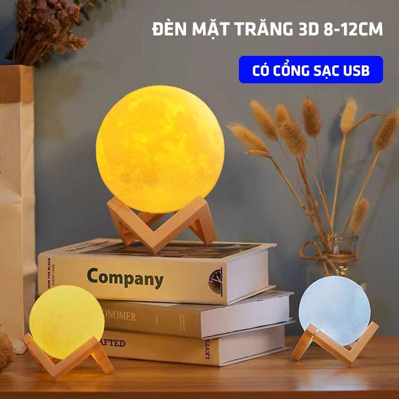 Đèn mặt trăng 3D, đèn ngủ dễ thương cho bé 8cm-12cm