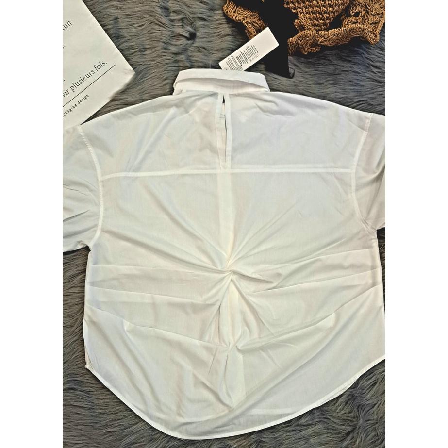 Áo Sơ Mi Trơn Form Rộng Áo Sơ Mi Nữ Tay liền form To Oversize Freesize