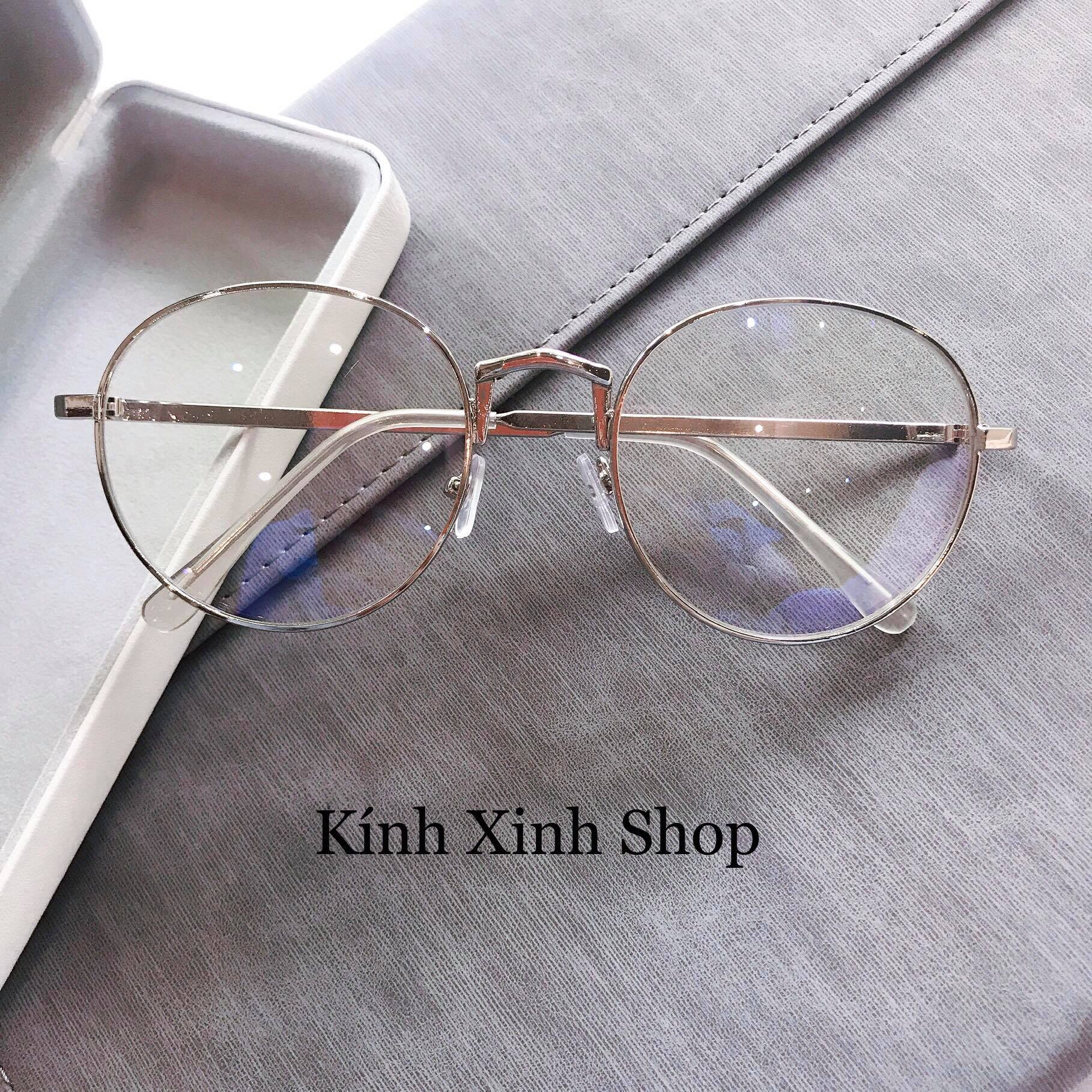 Kính Giả Cận, Gọng Kính Cận Nam Nữ Mắt Tròn Kim Loại Hàn Quốc - KÍNH XINH SHOP