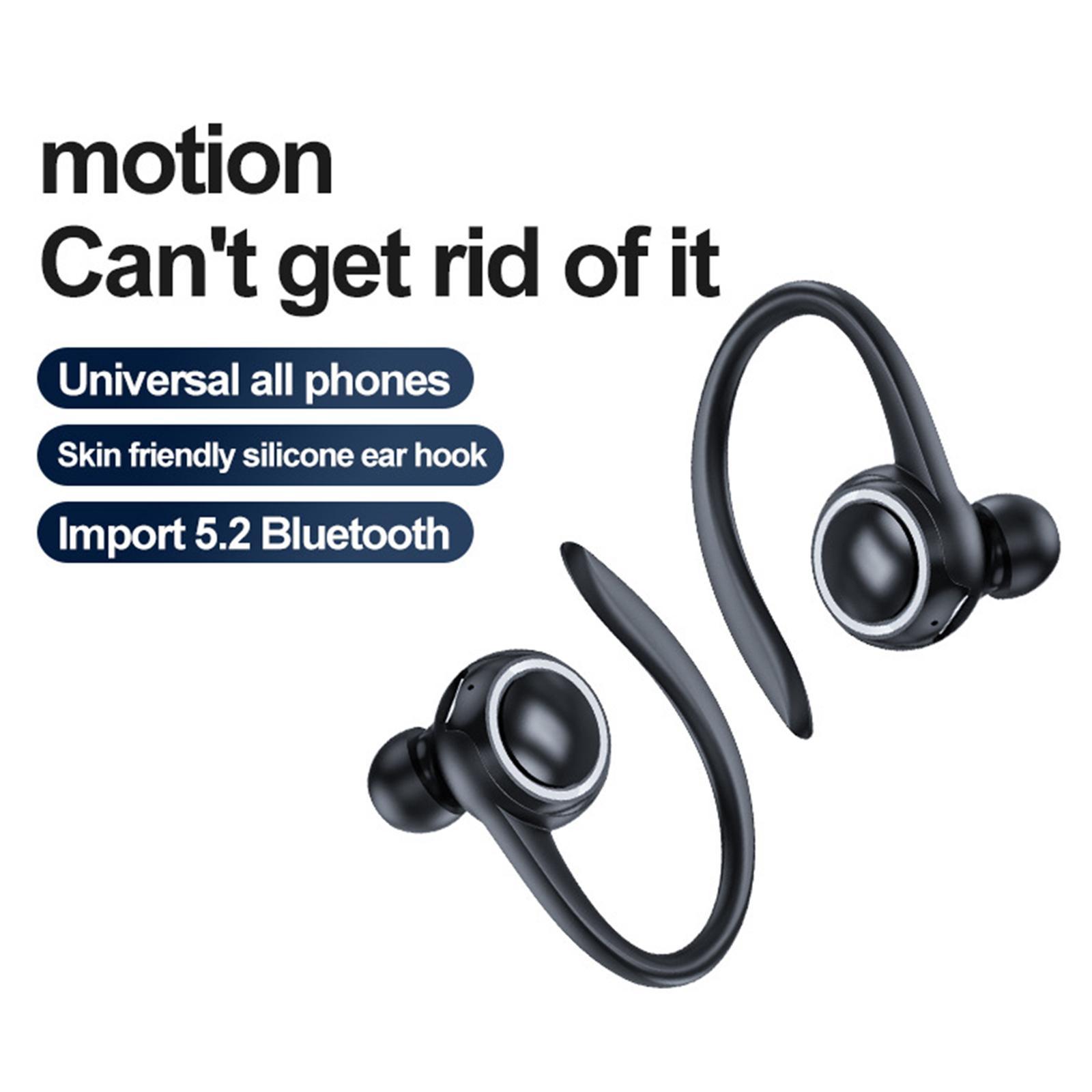 Single Ear Bluetooth Headset Water-Resistant Soft Ear Hook Sweatproof for Hiking