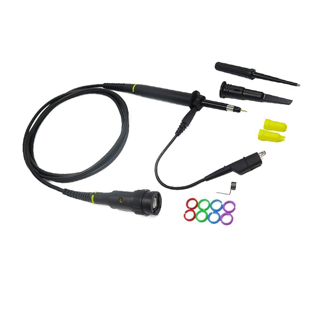 200 MHz 600V DC High Sensitivity Oscilloscope Clip Probe 10:1 and 1:1 with Mini Alligator Clip BNC Connector