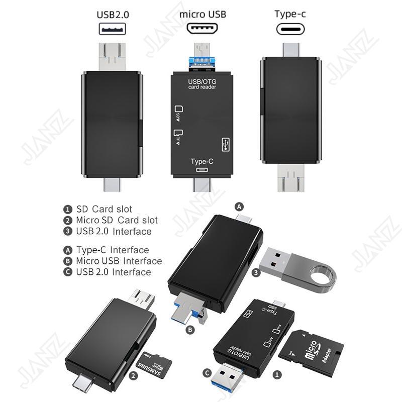 Đầu Đọc Thẻ Nhớ OTG Micro USB/Type-C/SD/TF Card/USB2.0