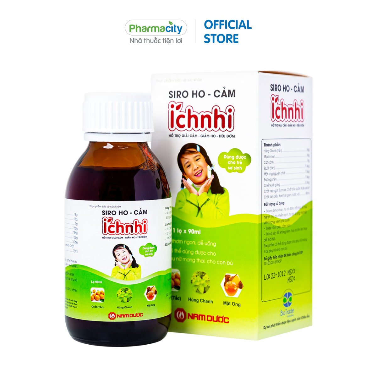 Siro Ho Cảm Ích Nhi Nam Dược hỗ trợ giải cảm, giảm ho, tiêu đờm