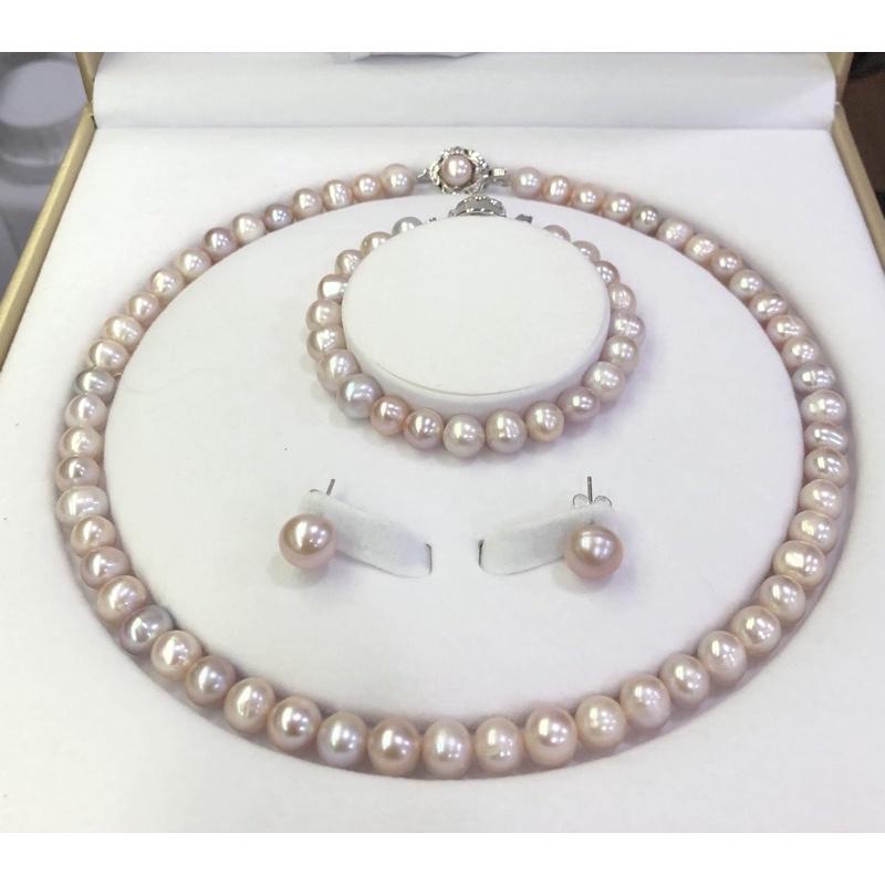 Bộ Trang Sức Hồng Tím 3 Món Sang Trọng - Trường Thịnh Ngọc Trai