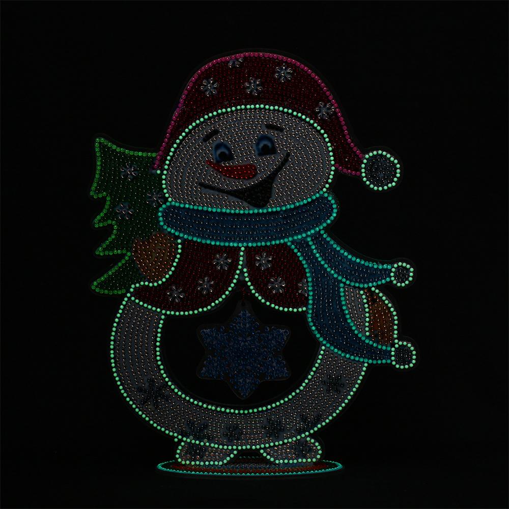5D Diamond Paint Kit Luminous Decoration DIY Christmas Snowman Handmade Shiny Xmas Ornament Gift Handcraft for New Year