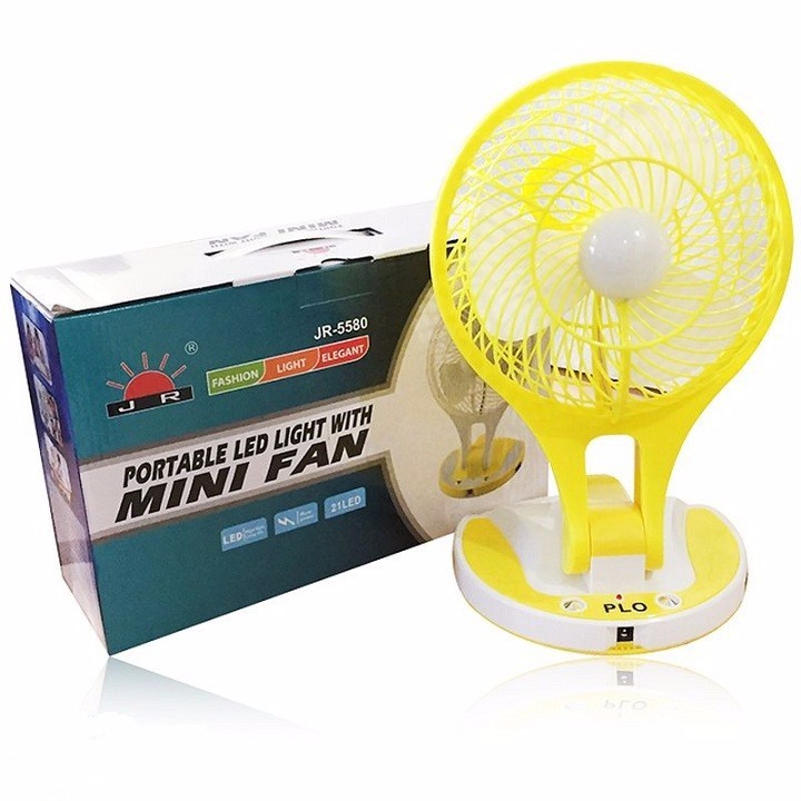 Quạt sạc kiêm đèn sạc đa chức năng 5580 + tặng kèm set 3 khẩu trang cao cấp