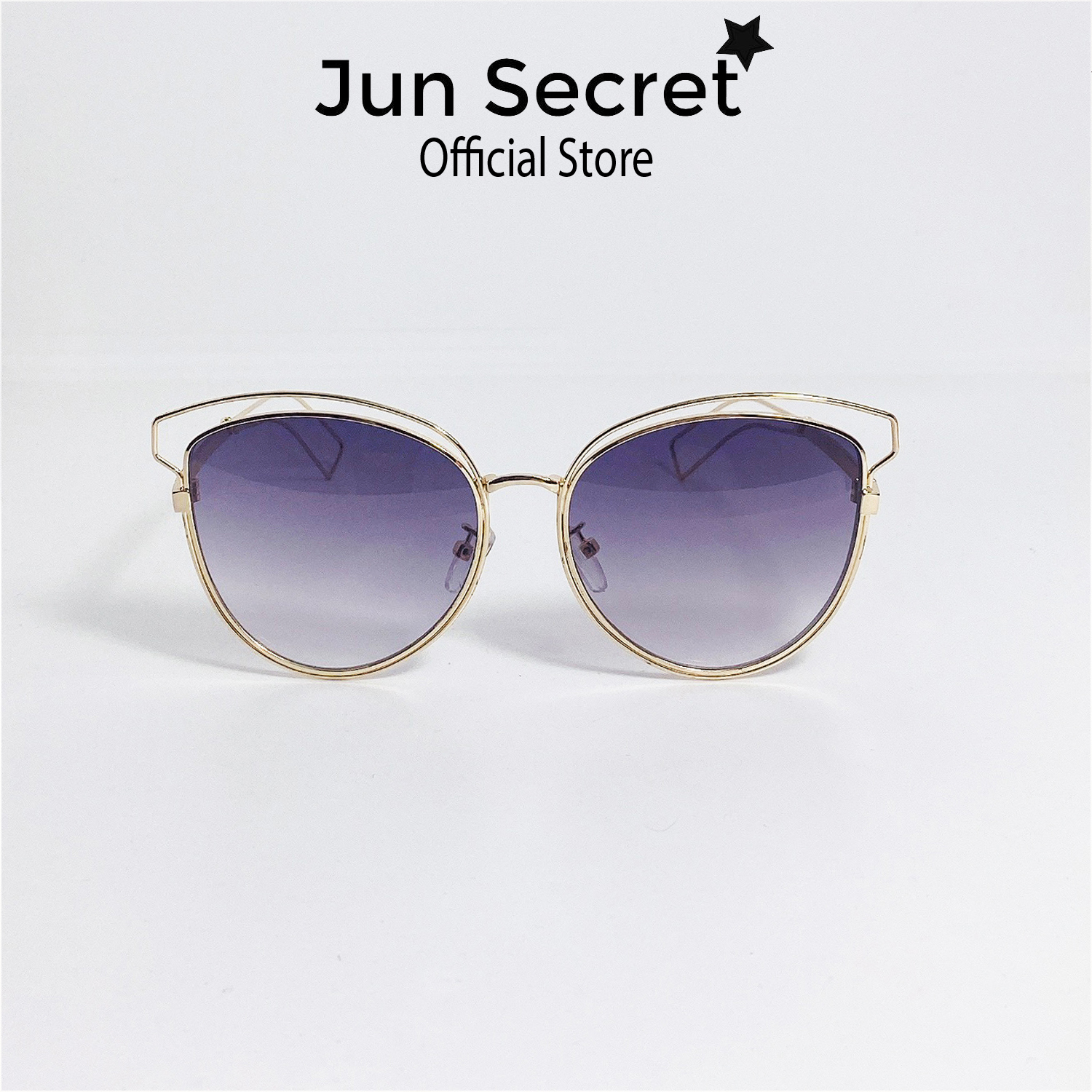 Kính mát dành cho cả nam và nữ gọng kim loại mảnh Jun Secret kiểu dáng thời trang, chống tia UV400 JS5868