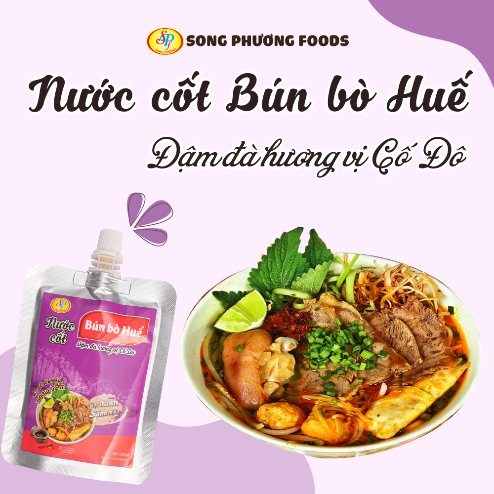 Nước cốt Bún bò Huế đậm đà hương vị Cố Đô -Hàng xuất khẩu Nhật- Hoàn toàn từ nước cốt xương hầm ngon,chuẩn vị,không cần nêm nếm- túi 100ml