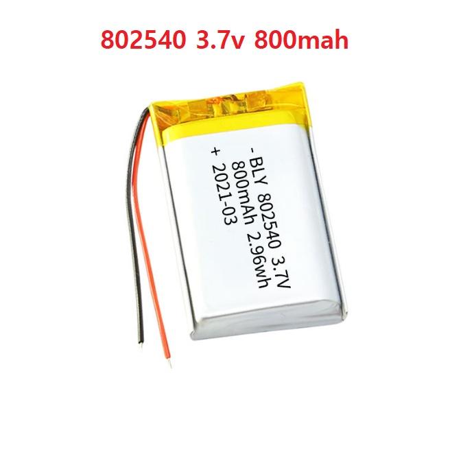 Pin Sạc Lithium Polymer 3.7V 800mah 802540 Cho tai nghe,loa Mp3 MP4 MP5 GPS PSP Bluetooth hàng mới