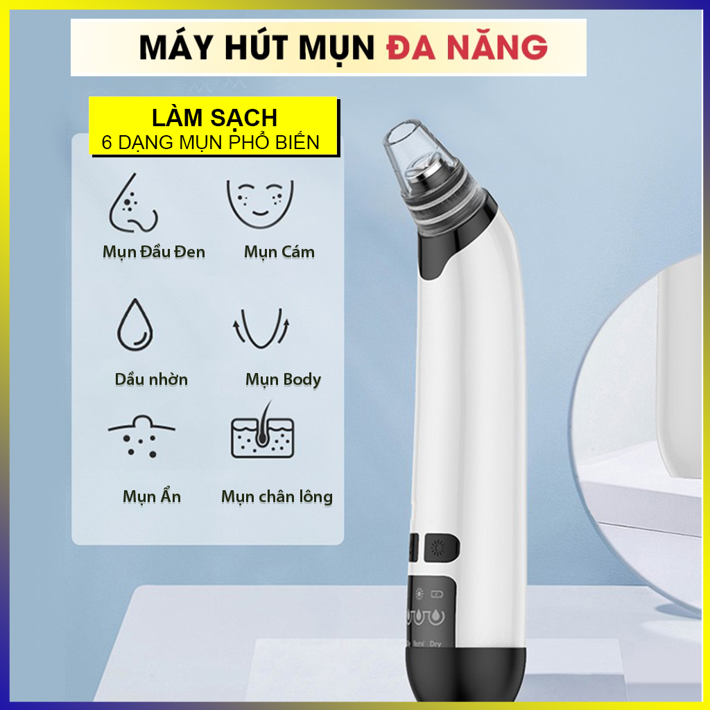 Máy Hút Mụn Electric Black Remover có đầu Massage, 5  chế độ đa năng làm sạch mụn cám, đầu đen, body. Tiện dụng gọn nhẹ.