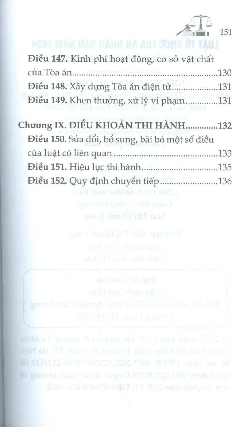Luật Tổ Chức Toà Án Nhân Dân Năm 2024 (Sửa Đổi, Bổ Sung Năm 2025)