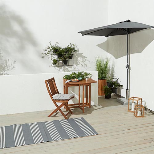 Thảm phòng khách | JYSK Elvesanger | polypropylene | xám/trắng | R120xD180cm
