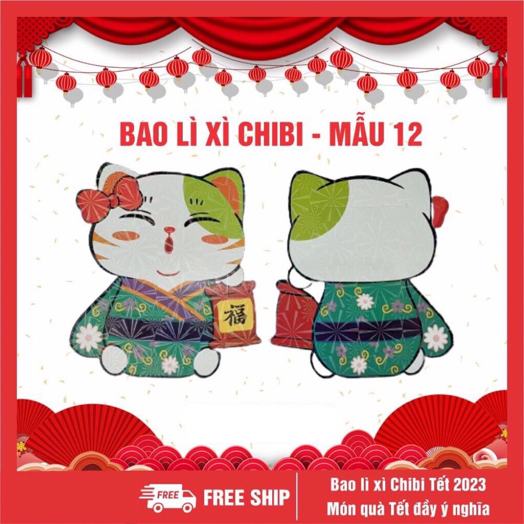 Bao lì xì chibi Tết 2023 cute dễ thương có phản quang - Giao mẫu ngẫu nhiên