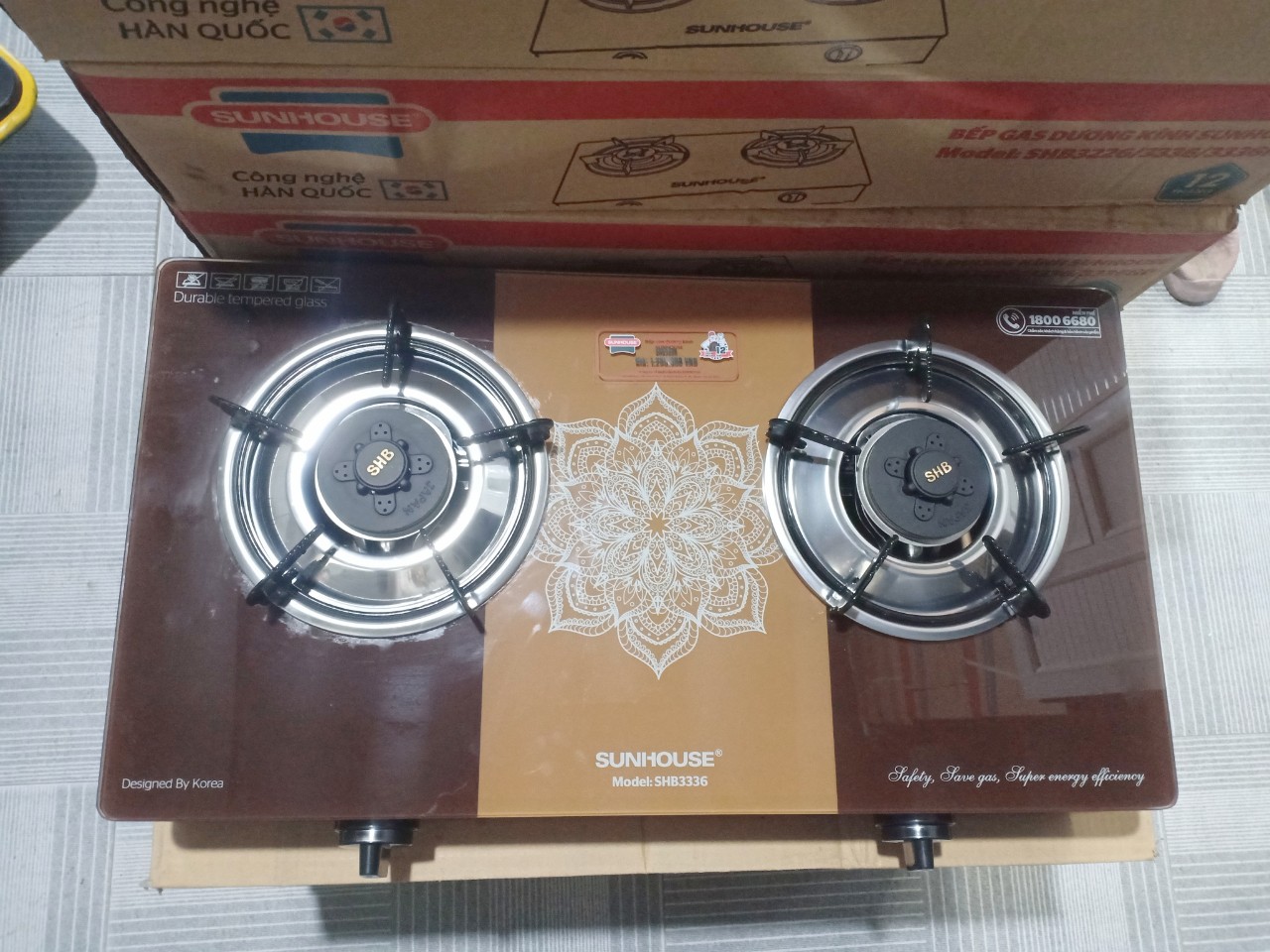 Combo Bếp Gas Dương Kính Sunhouse SHB3336 Kèm Van Dây - Hàng chính hãng