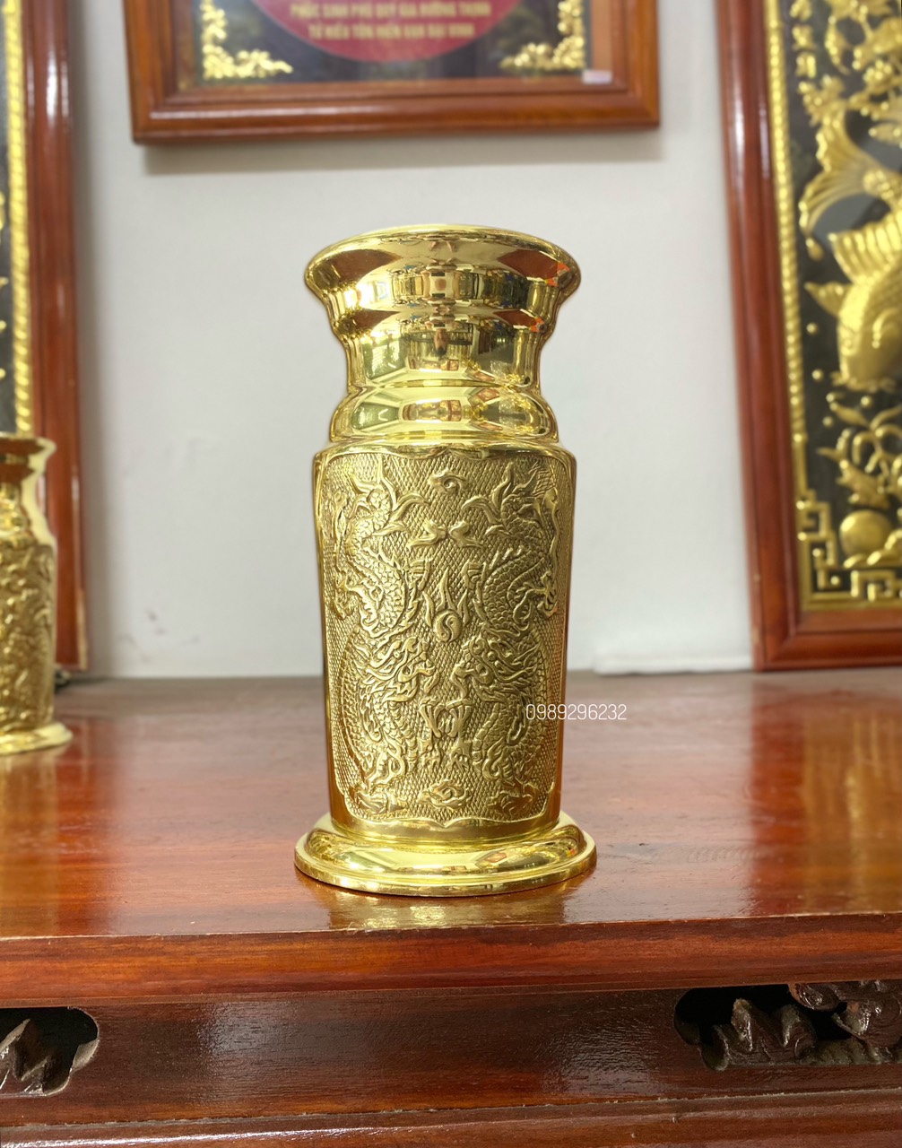 Ống đựng hương nhang bằng đồng vàng