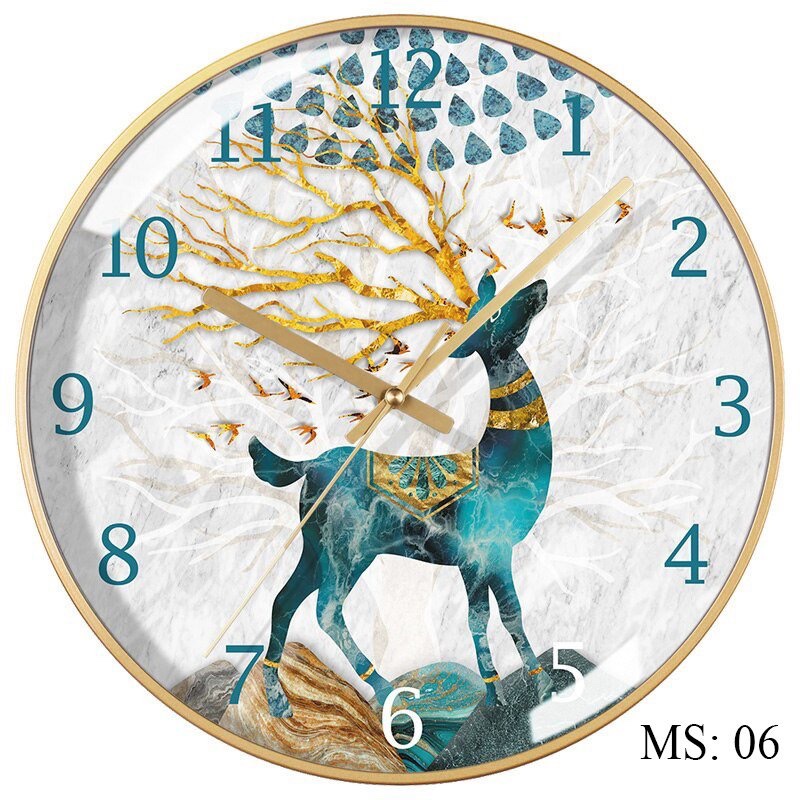 Đồng hồ treo tường TRANG TRÍ mika tráng gương đường kính 35cm( MS 06)