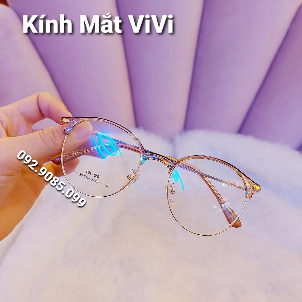 Gọng kính cận tròn V2763 - Nhận cắt cận - viễn - loạn