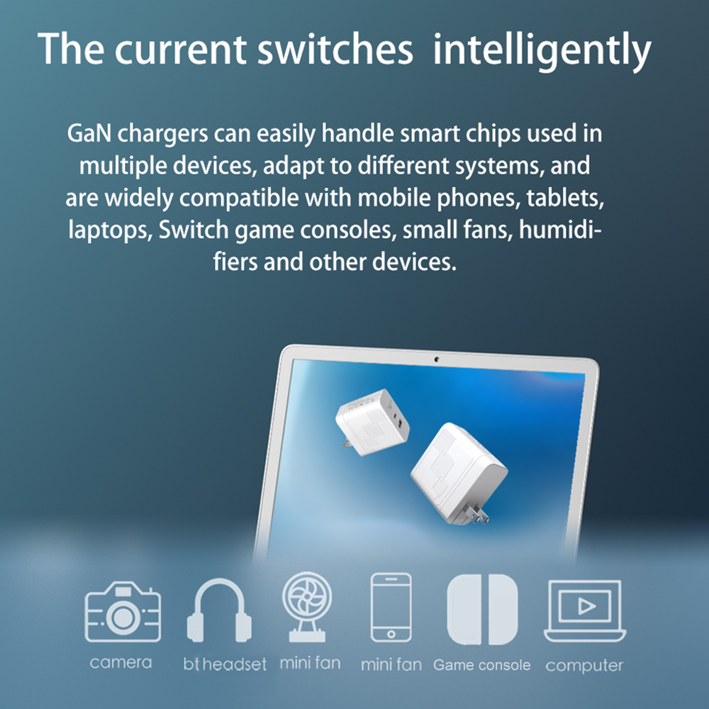 Bộ Sạc Nhanh 65W USB PD 2 Cổng Có Thể Gập Lại