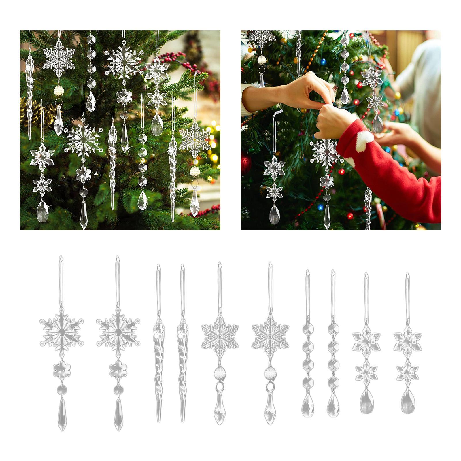 Christmas Party Decoration DIY Transparent Clear Acrylic Snowflake Ornaments