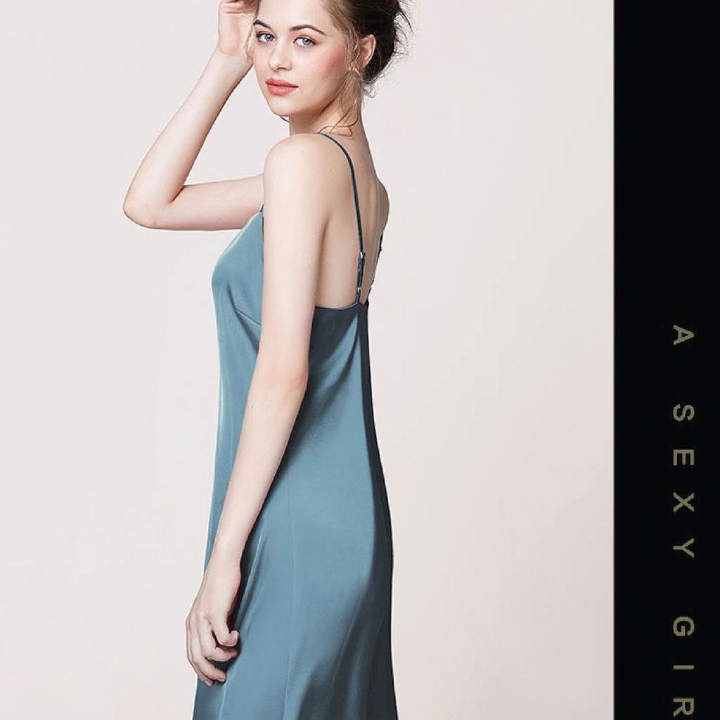 Váy ngủ lụa hai dây LỤA HÀN MADELA sexy gợi cảm, vải lụa mềm mịn mặc thoáng mát dễ chịu cho mùa hè , có nhiều màu và đủ size để lựa chọn