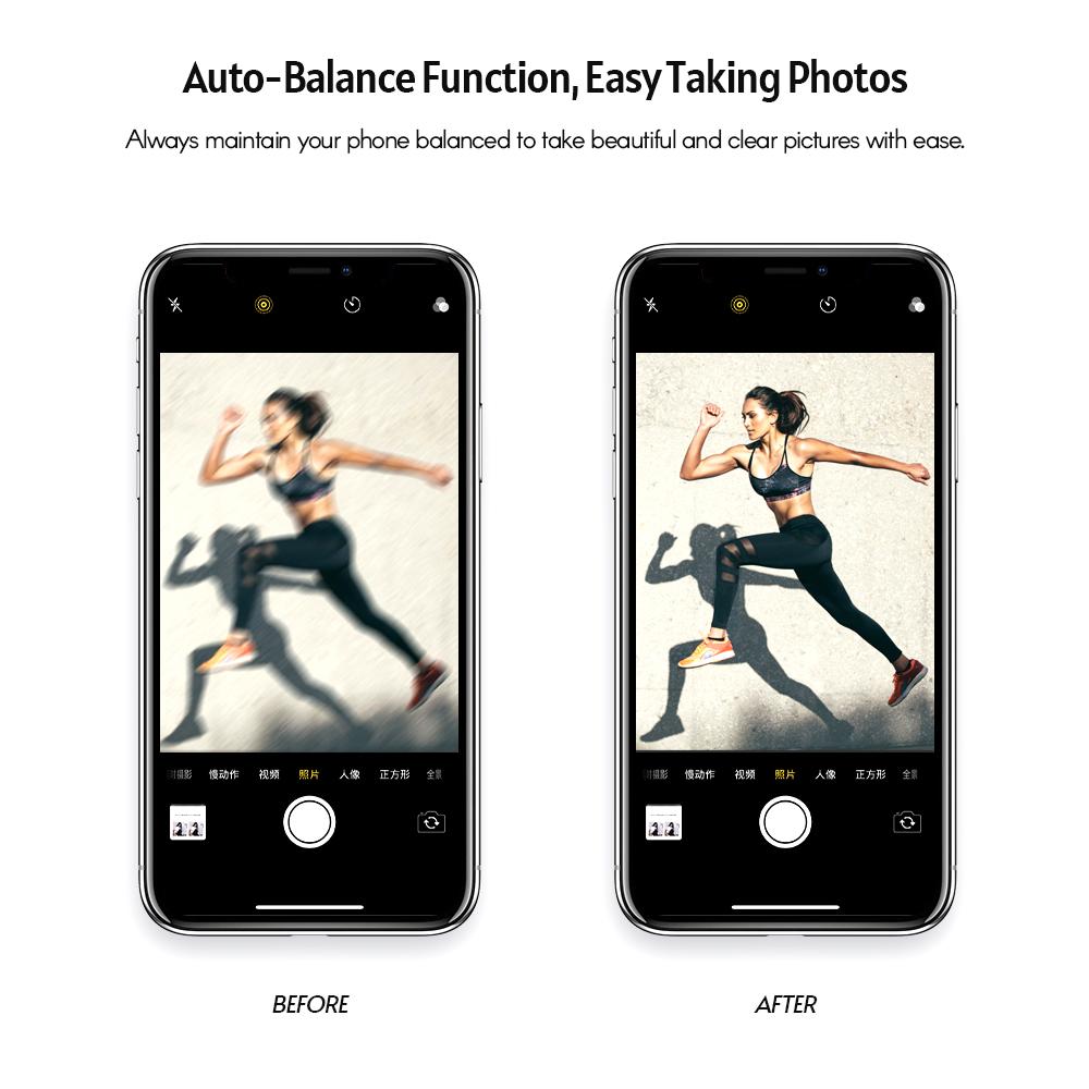 Bộ ổn định Gimbal cầm tay cho điện thoại thông minh Chân đế với chức năng tự động cân bằng từ xa BT 180 độ
