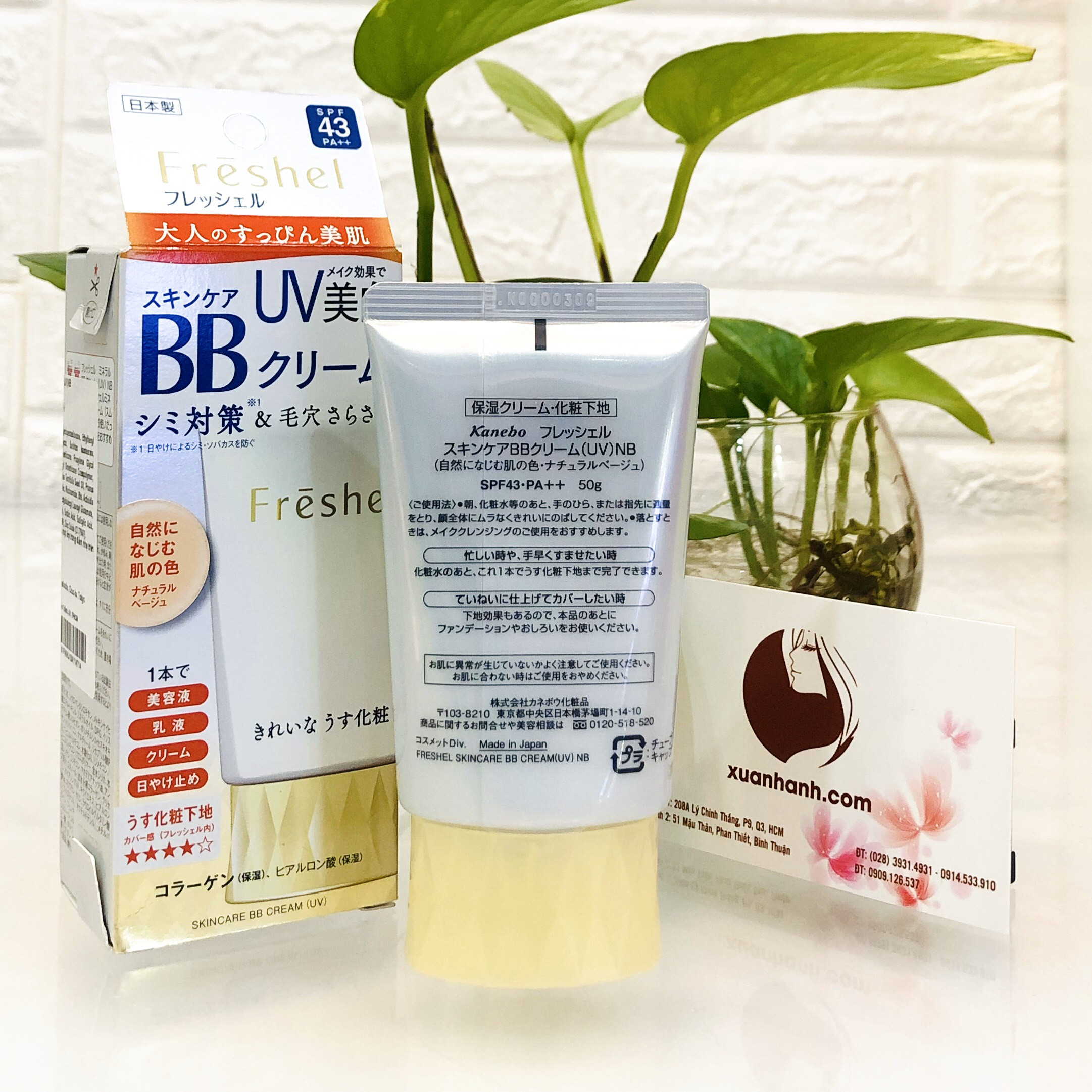 BB Cream Kanebo Freshel White C Mineral UV, khoáng chất lành tính, hiệu ứng mịn đẹp