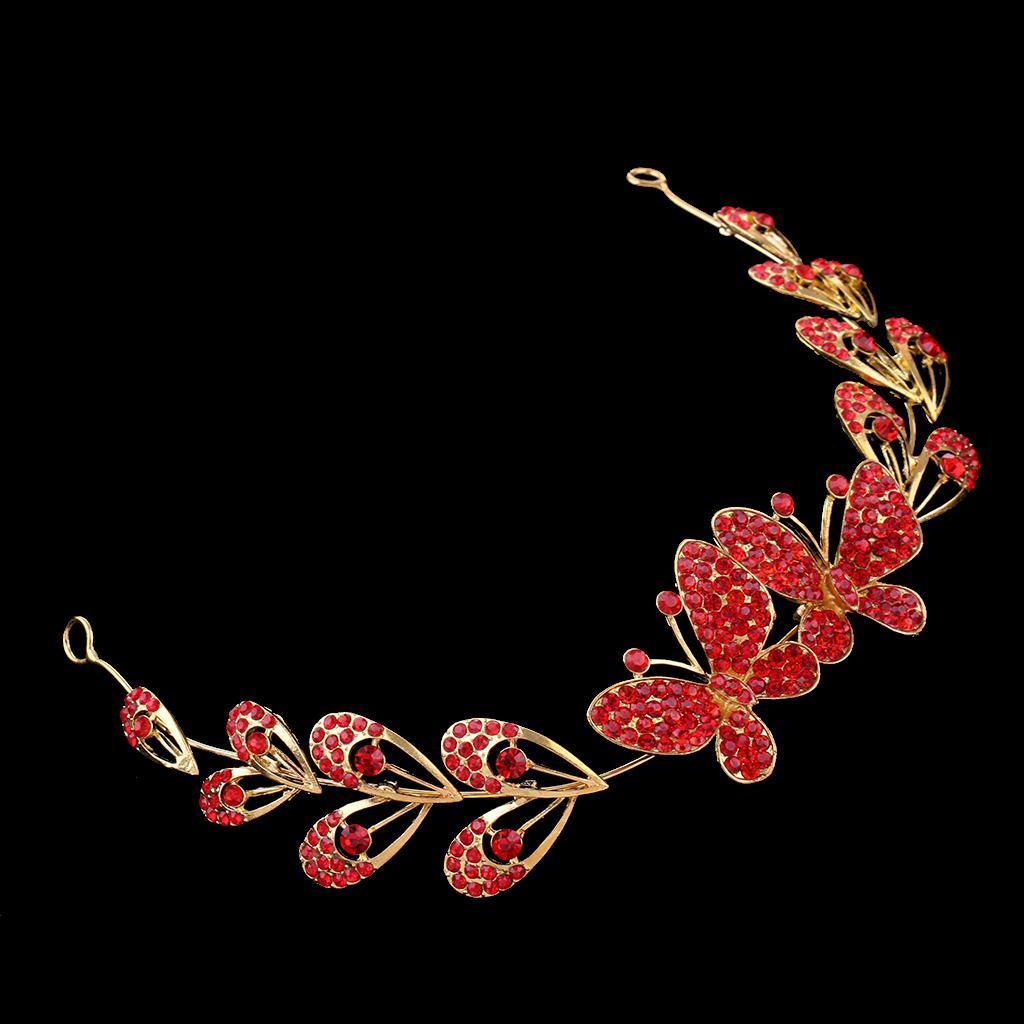Elegant Wedding Crystal Butterfly Crown Tiara Headband Hair Accessories