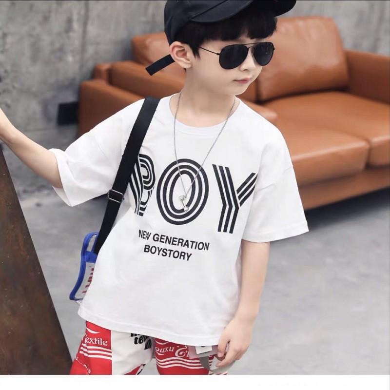 Áo thun bé trai Con Xinh cotton BOY STORY, áo thun trẻ em từ 5 đến 14 tuổi