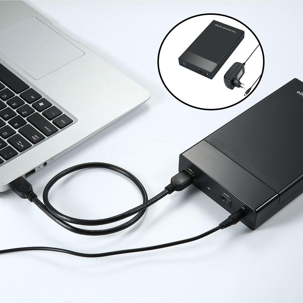 3.2/2.5 Inch Hard Drive Enclosure Adapter Case with Power Adapter for HDD EU