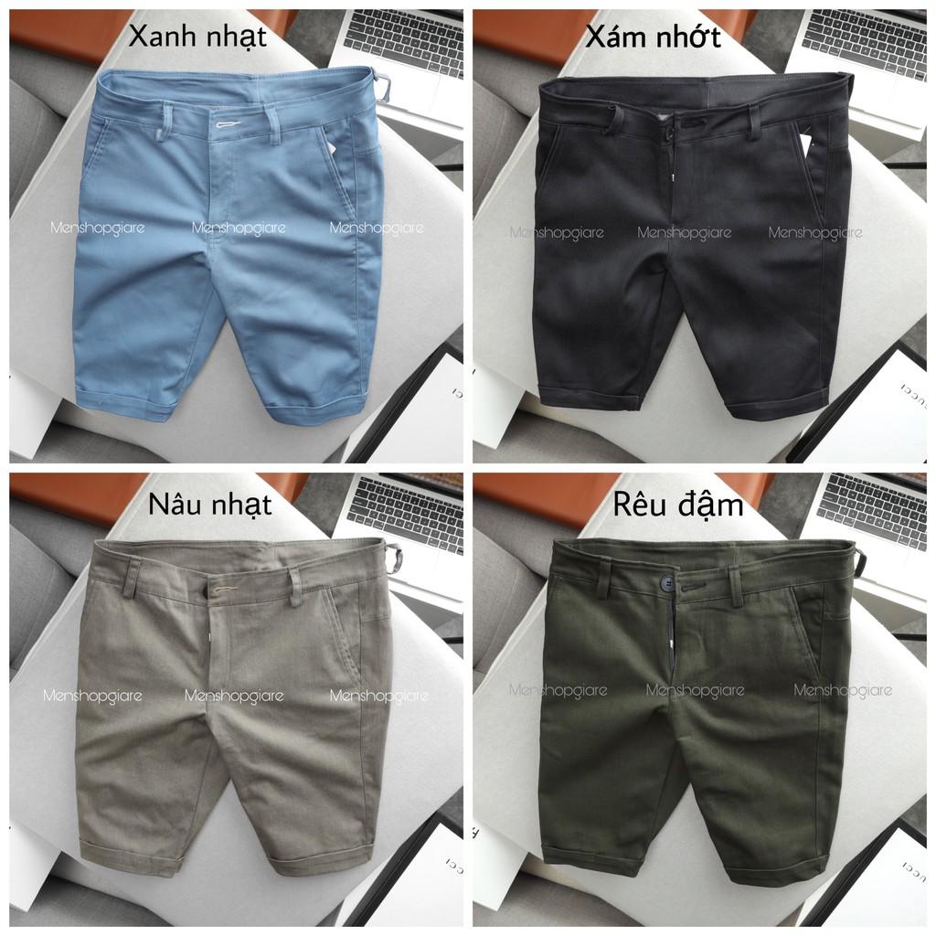 QUẦN SHORT KAKI CO GIÃN - ngang gối
