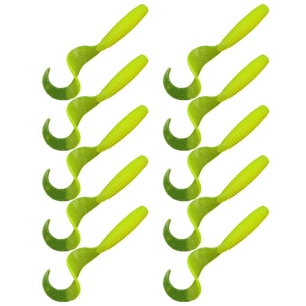 10Pc Luminous  Grub Soft Worm   Head Tool