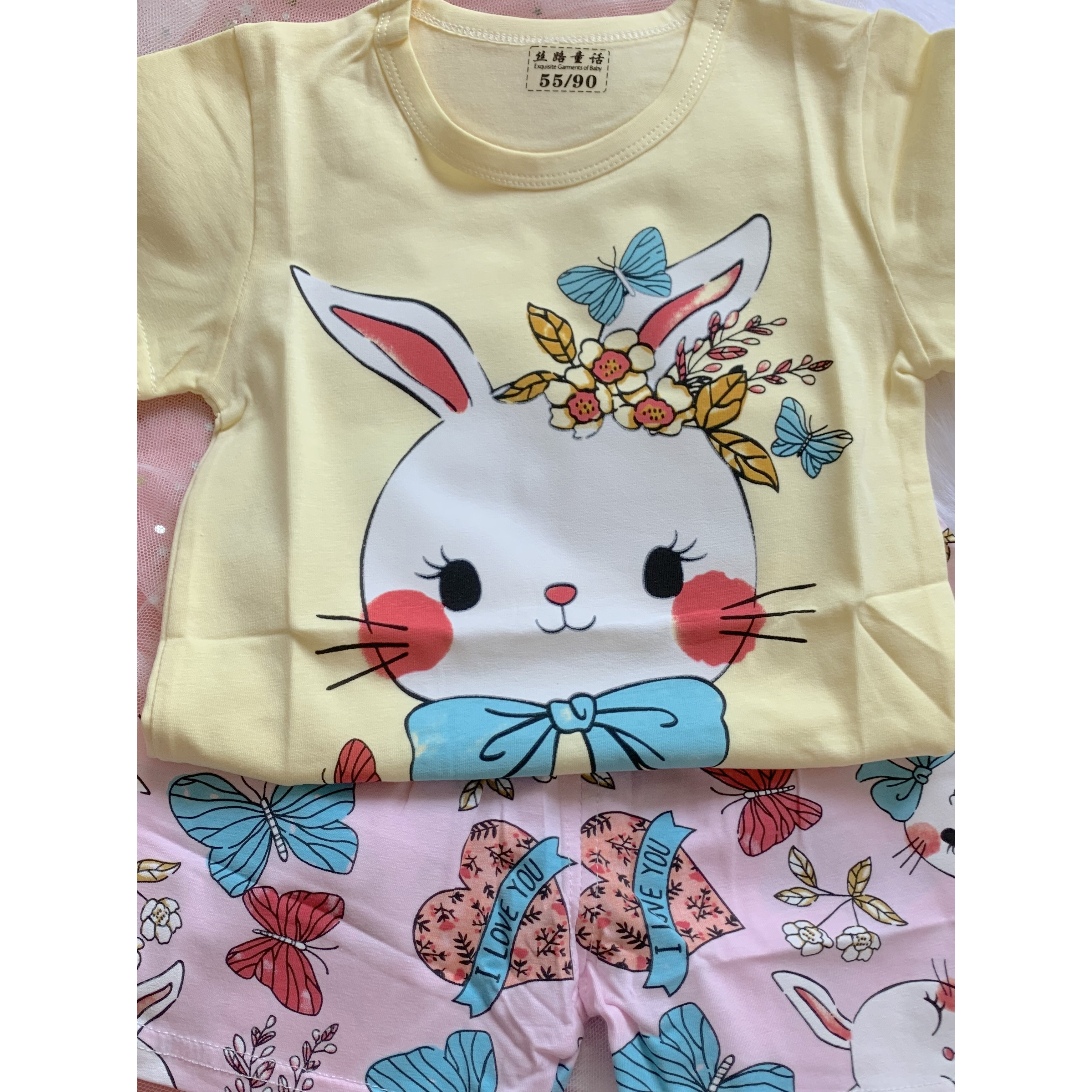 Bộ cotton xuất hàn cho bé gái 7-9kg