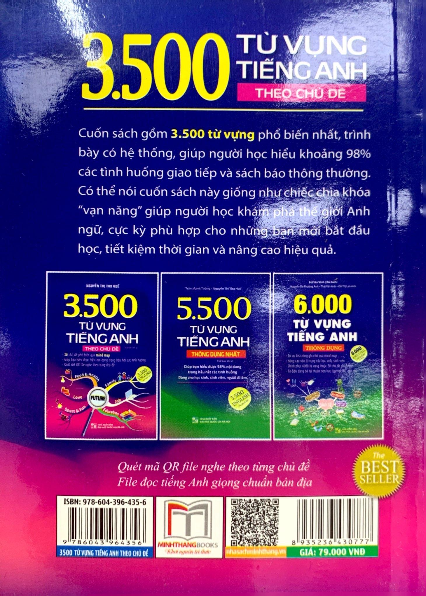 3500 Từ Vựng Tiếng Anh Theo Chủ Đề - Sách Màu (Tái Bản 2023)