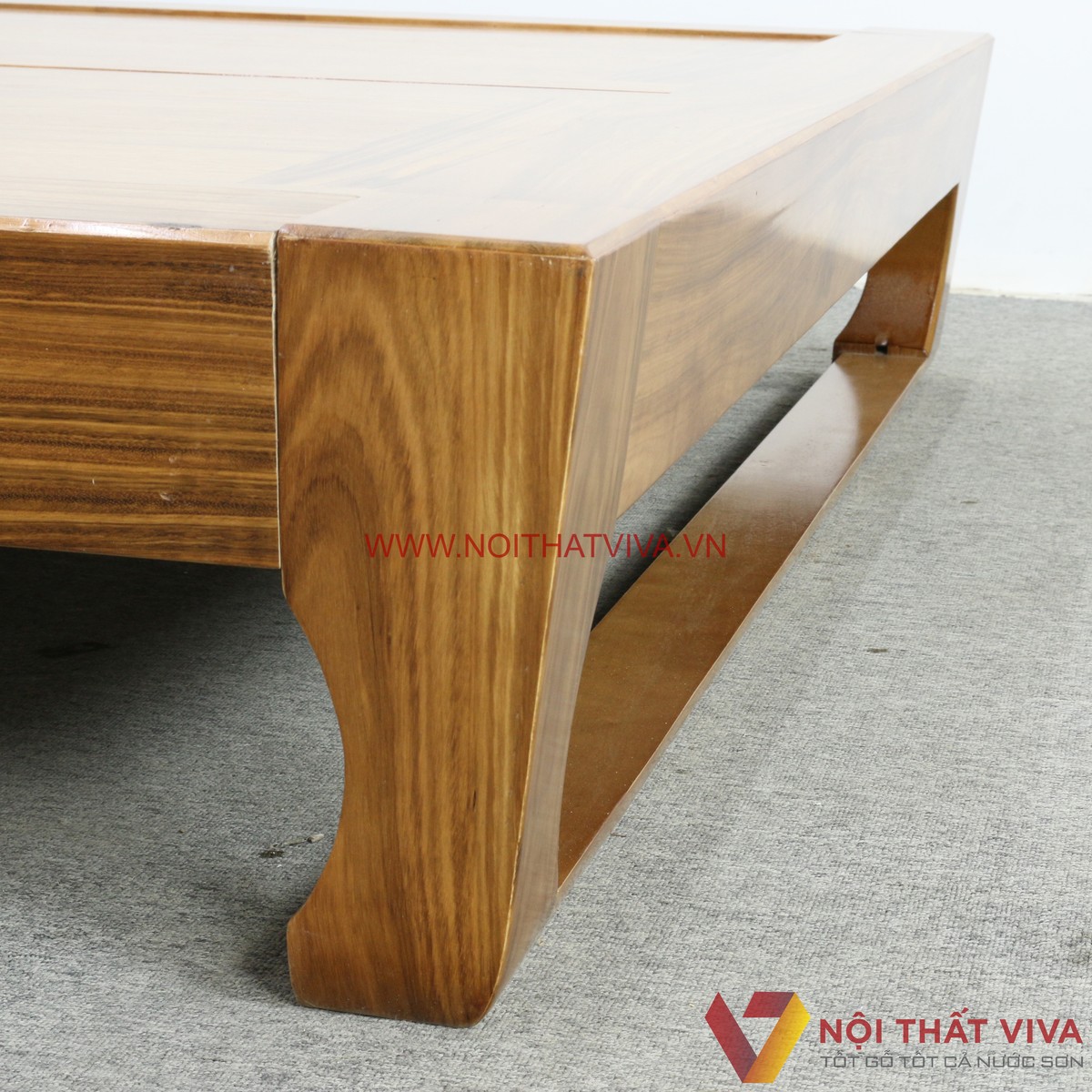 Giường Ngủ Chân Quỳ Kiểu Nhật Gỗ Hương Xám Hiện Đại Sang Trọng Giá Tốt