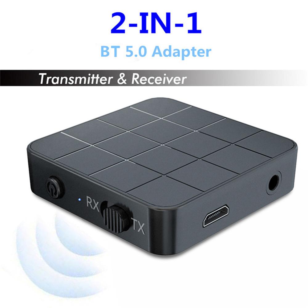 2 in 1 BT 5.0 Audio Transmitter Receiver Adapter Portable 2 In1 Wireless Audio Adapter RX/TX Mode for TV Car Computer