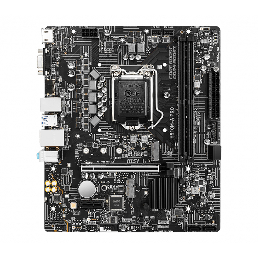 Mainboard MSI H510M-A PRO (Intel H510, Socket 1200, m-ATX, 2 khe Ram DDR4) - MAINB146 - Hàng chính hãng