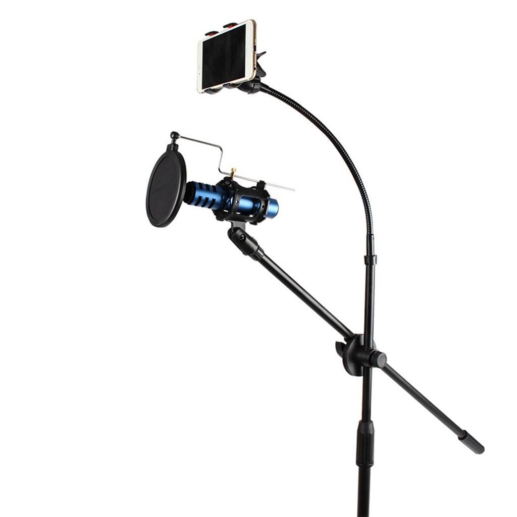 2 in 1 Flexible Tripod Phones Stand Holder Mount For Mic