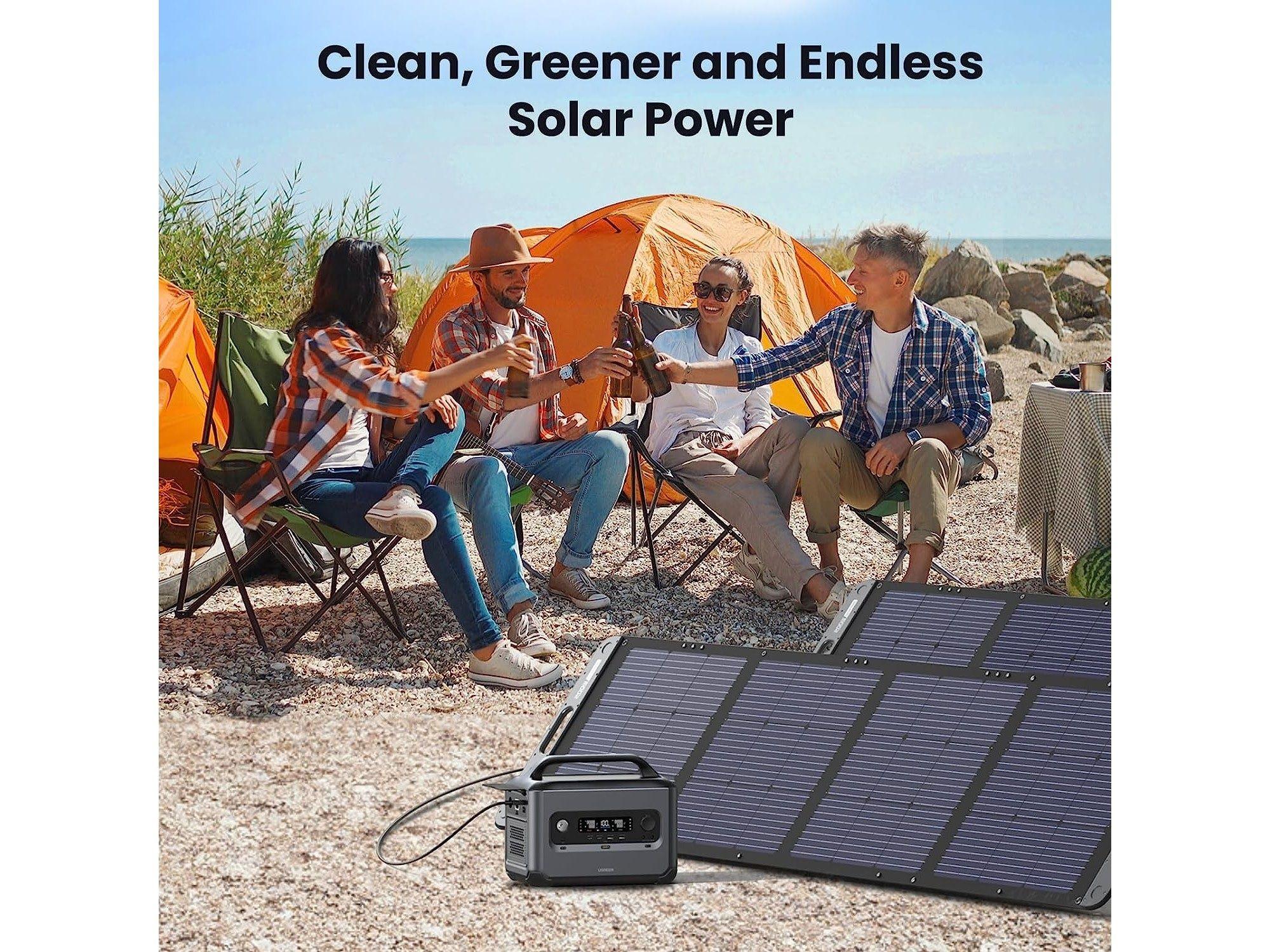 Ugreen UG15054GS1200TK max 2500w ra 2c2a2dc + 220v EU x 2 LCD trạm sạc di động 1200W pin rắn LFP BYD input solar - car - ac dùng app IOT - HÀNG CHÍNH HÃNG