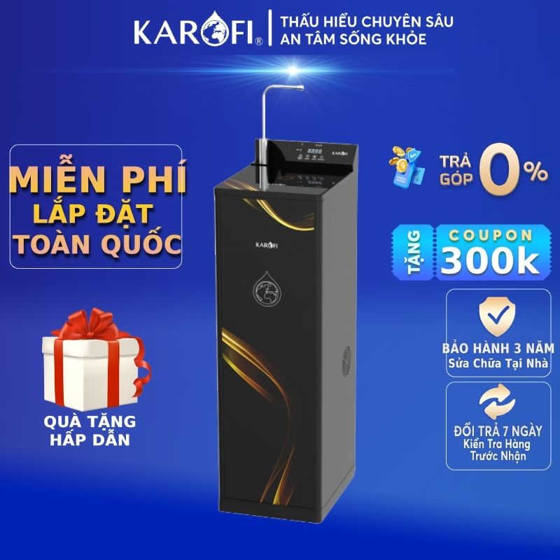 Máy lọc nước nóng lạnh Karofi KAD-D68 10 lõi lọc Smax hàng chính hãng